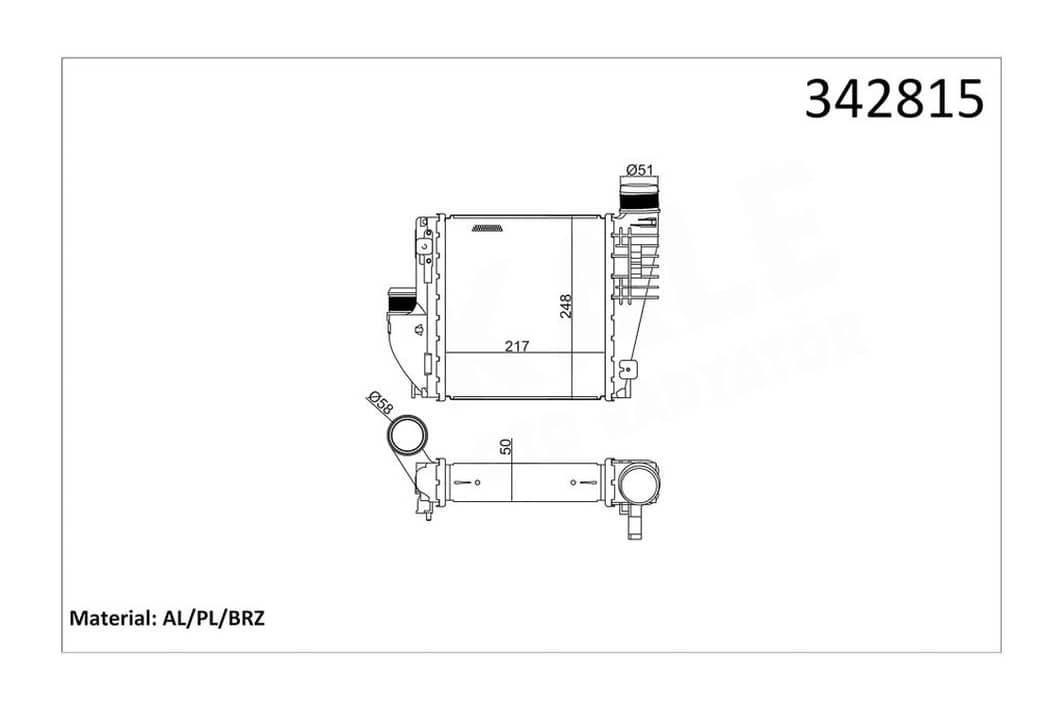 Интеркулер Citroen C4GrandPicassoII, C4PicassoII (342815) KALE OTO RADYATOR